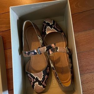 NWT Madewell Alina Mary-Jane in Snake Embossed Leather Sz 6